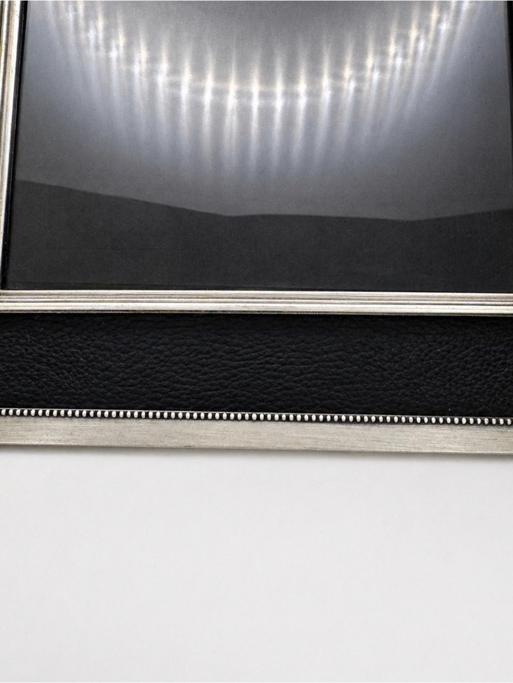 Classic Black Leatherette 5x7 Photo Frame with Silver Trim - Picture 2 of 4